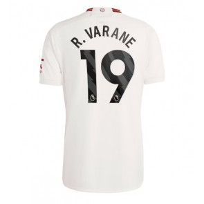 Lacne Muži Futbalové dres Manchester United Raphael Varane #19 2023-24 Krátky Rukáv - Tretina